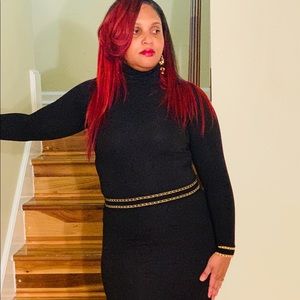 Black Dress with Gold Accent